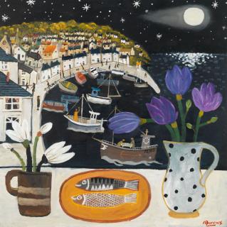 Alan Furneaux - Moonlit Harbour (unframed)