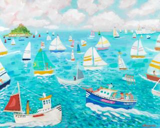 Alan Furneaux - Sailing in the Bay with St Michaels Mount