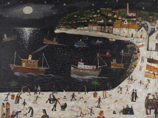 Alan Furneaux - Starry Night Newlyn Nocturne (unframed)
