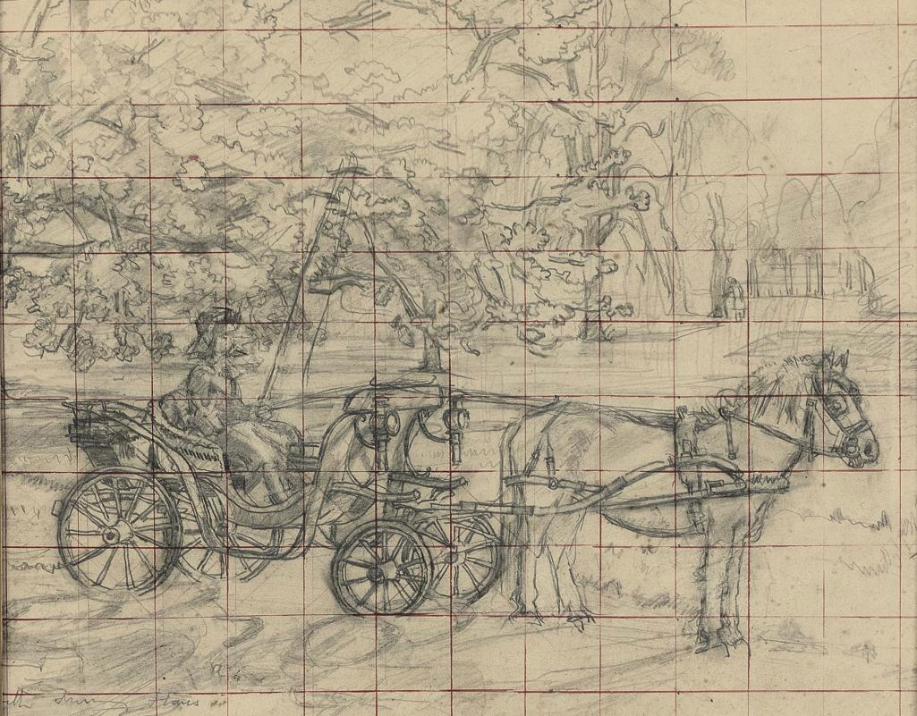 Alan Gwynne Jones, R.A. - Study of Princess Elizabeth driving at Windsor