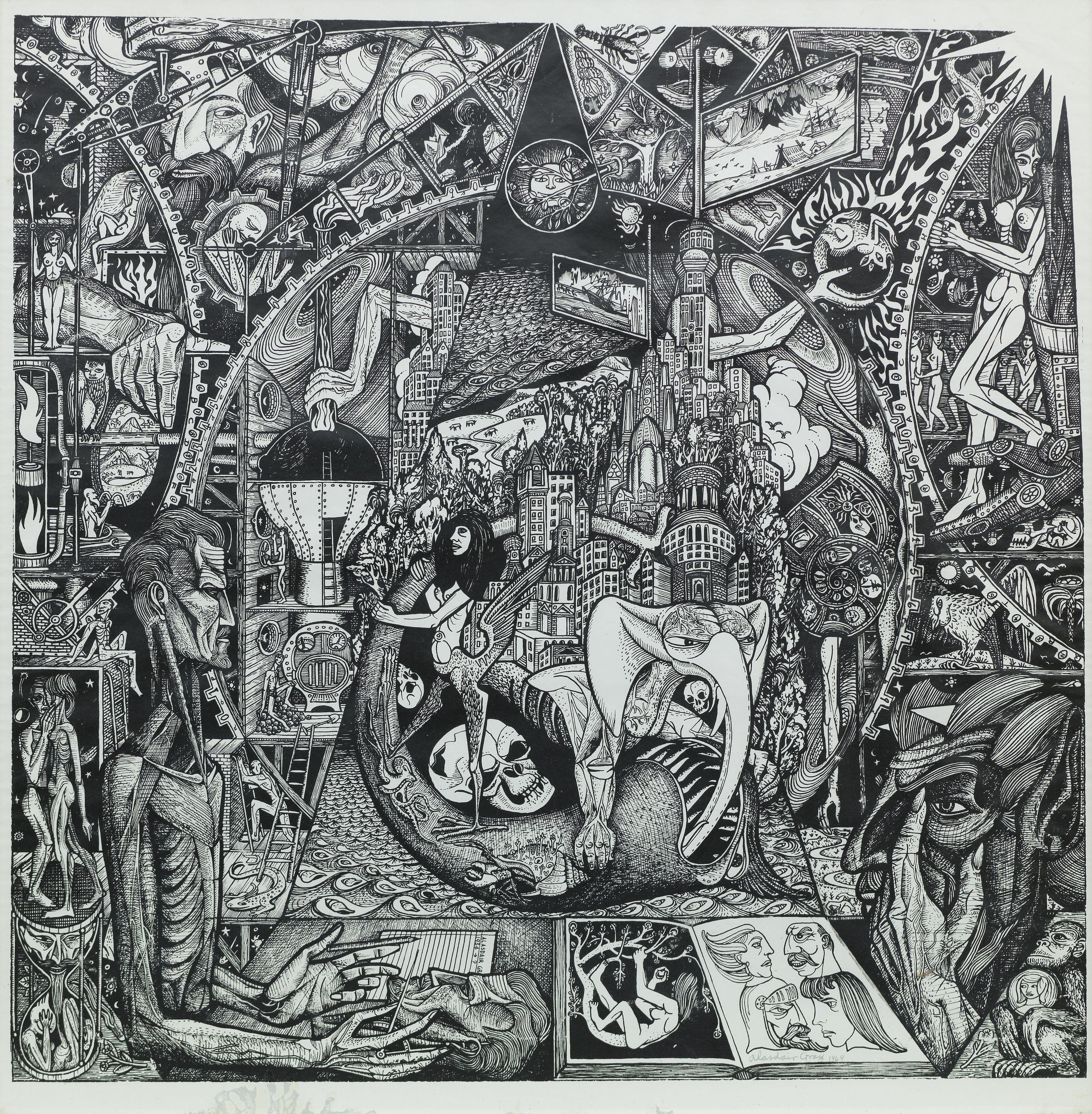 Alasdair Gray - Faust in his Study (1958)