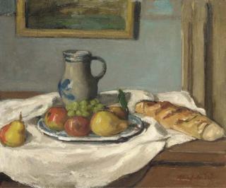 Albert André - Fruits, pichet et pain
