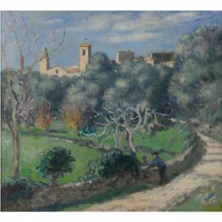 Albert André - Paysage; Eglise Du Cannet