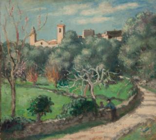 Albert Andre - Paysage, église du Cannet