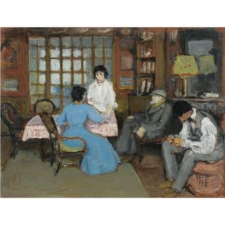 Albert André - Scène D\'Intérieur, Auguste Renoir Et Son Fils Aîné Pierre