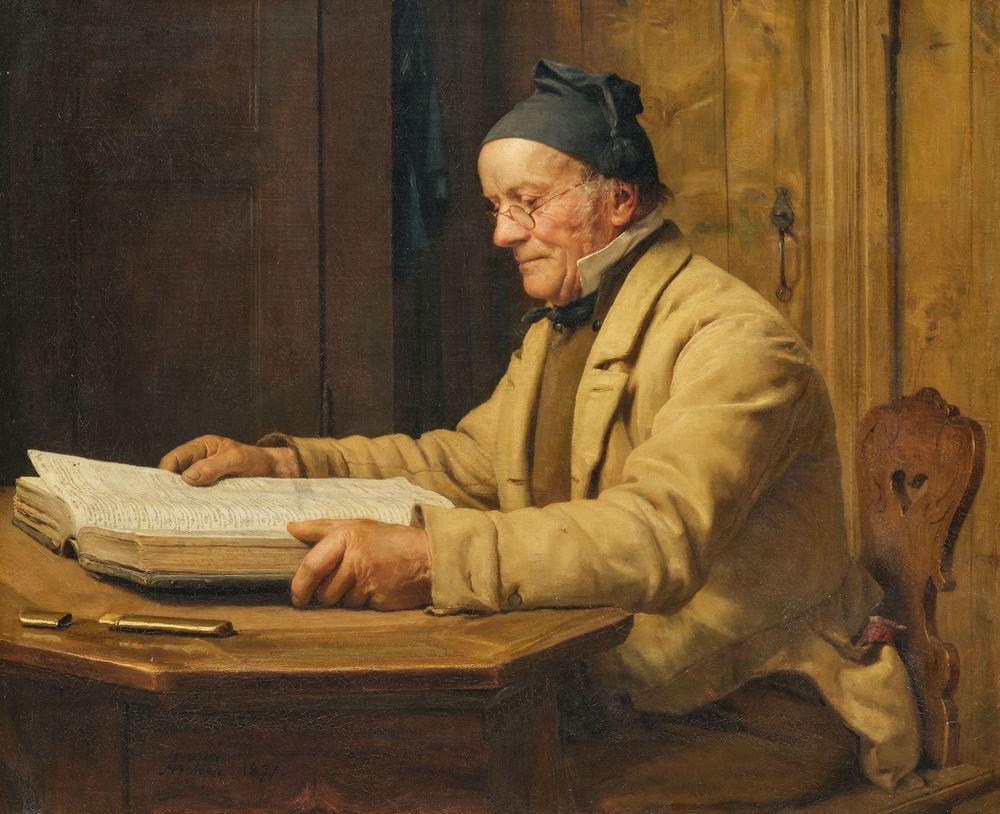 Albert Anker - Der Bibelleser II. 1877.