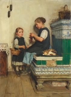 Albert Anker - Die beiden Schwestern. 1883.