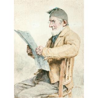 Albert Anker - Inser Bauer Zeitung Lesend Farmer From Ins Reading The Newspaper