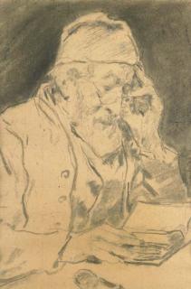 Albert Anker - Lesender Grossvater