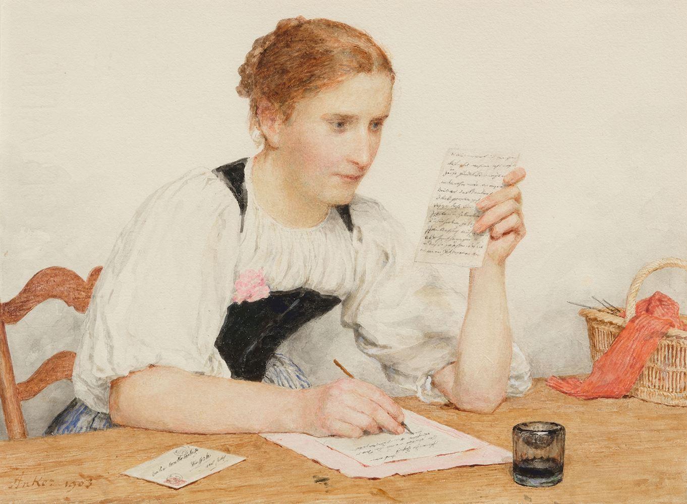 Albert Anker - Mein lieber Schatz. 1903.