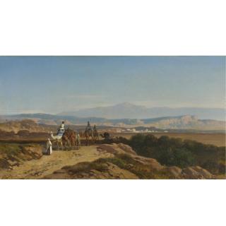 Albert August Zimmermann - German An Arab Caravan