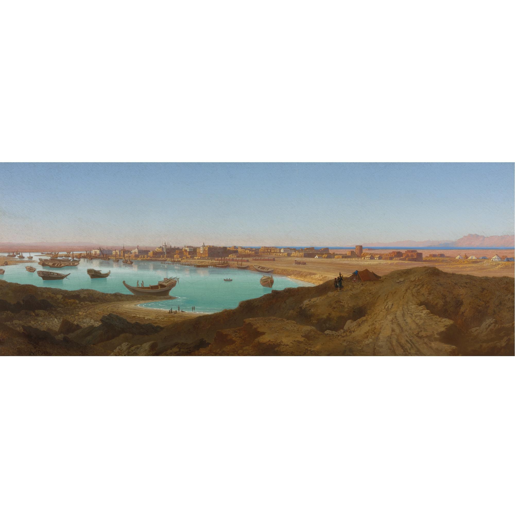 Albert Berg - German Arrival Of A Train At A Port, Egypt