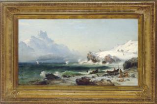 Albert Berg - Winter Camp Grounds Near Snowcapped Mountains