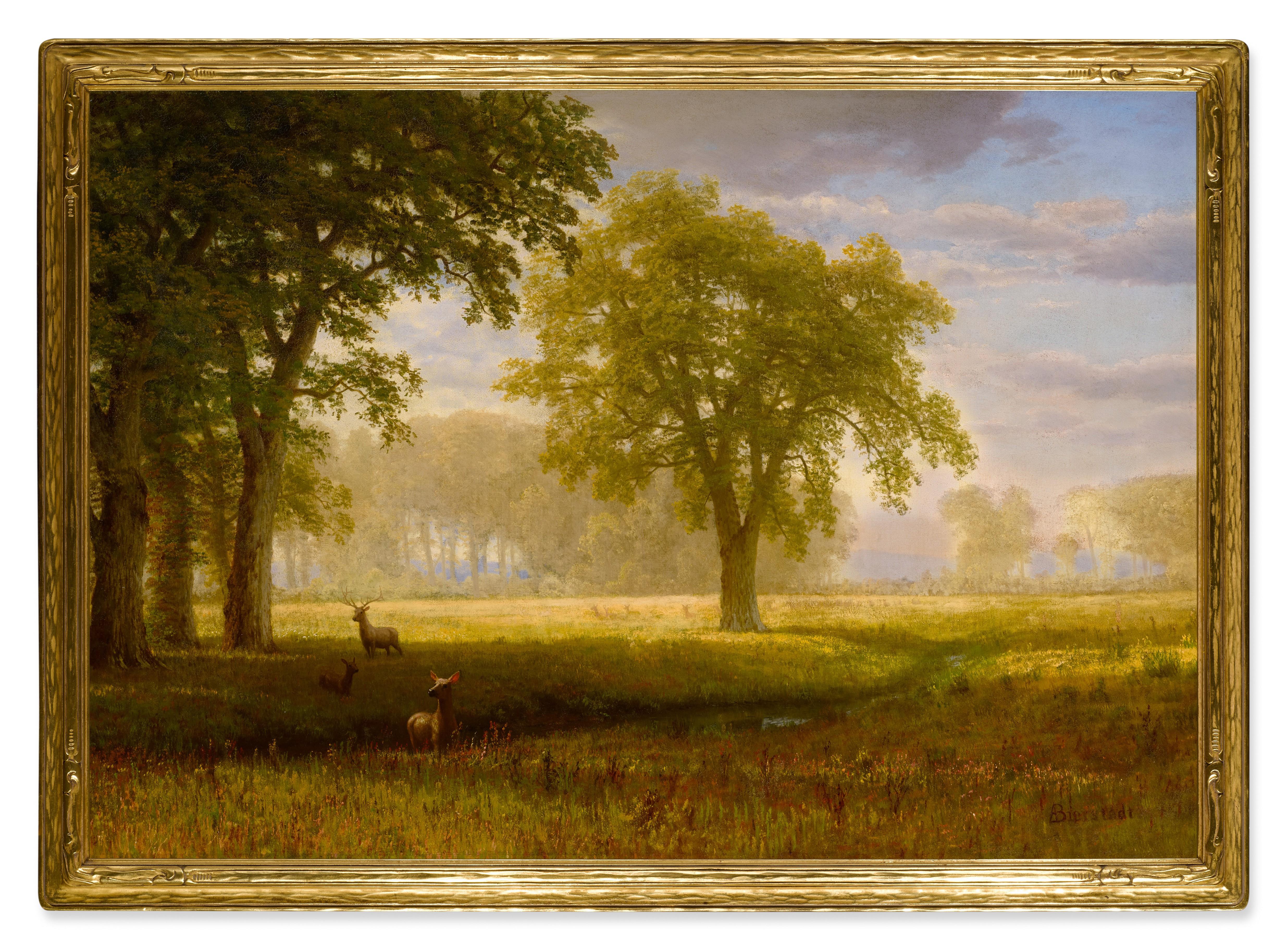 Albert Bierstadt - Elk in Oak Grove (Tuolumne Meadows)