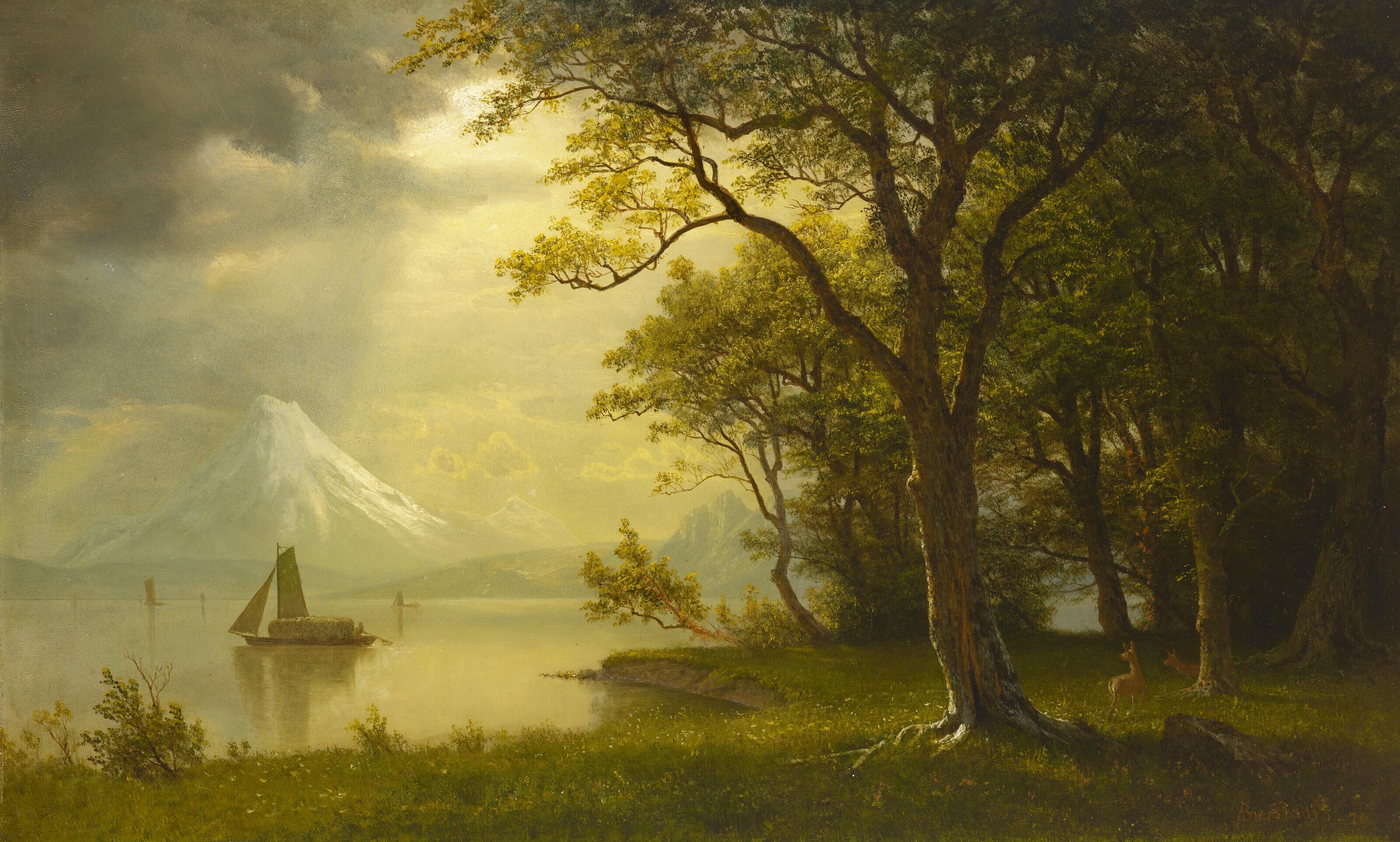 Albert Bierstadt - Mount Hood, Columbia River
