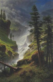 Albert Bierstadt - Rocky Mountain Waterfall