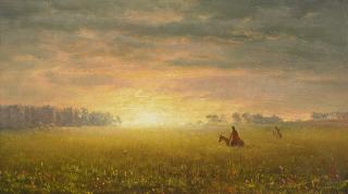 Albert Bierstadt - Sunset on the Prairies