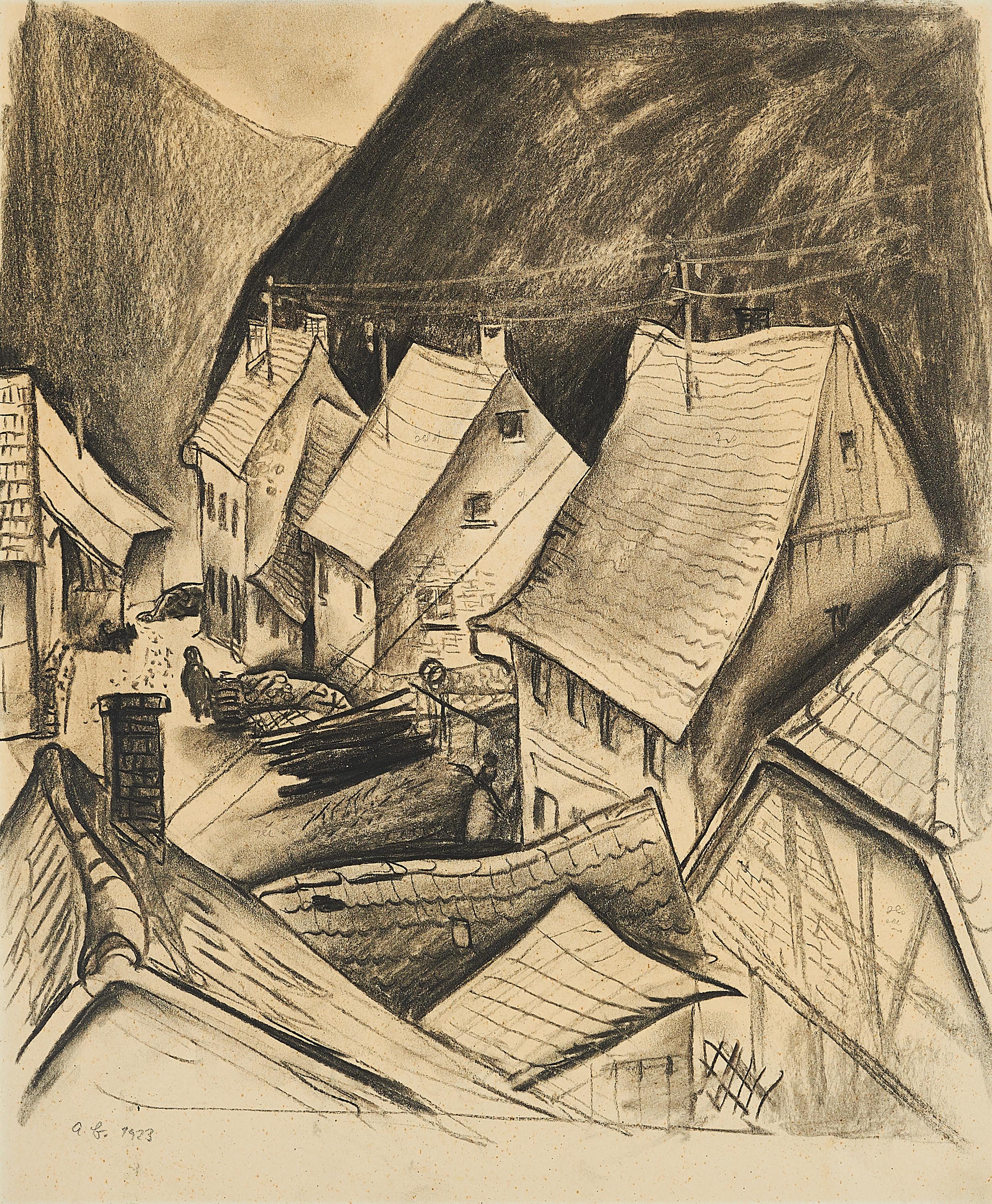 Albert Birkle - Ohne Titel (Dorf im Donautal).