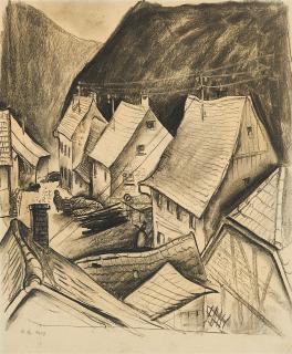 Albert Birkle - Ohne Titel (Dorf im Donautal).