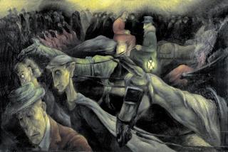 Albert Birkle - Straße mit Schlachterwagen.