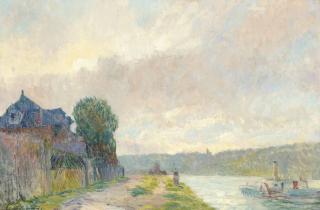 Albert Charles Lebourg - Remorqueur sur la Seine en aval de Rouen