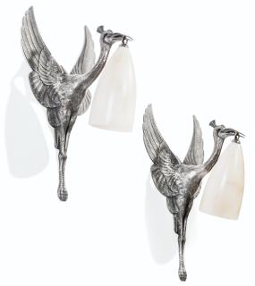 Albert Cheuret - Pair Of Cigognes Wall Lights, Circa 1925