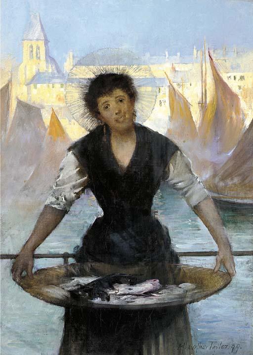 Albert Chevallier Tayler, R.A. - A fishergirl, Boulogne