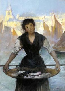 Albert Chevallier Tayler, R.A. - A fishergirl, Boulogne