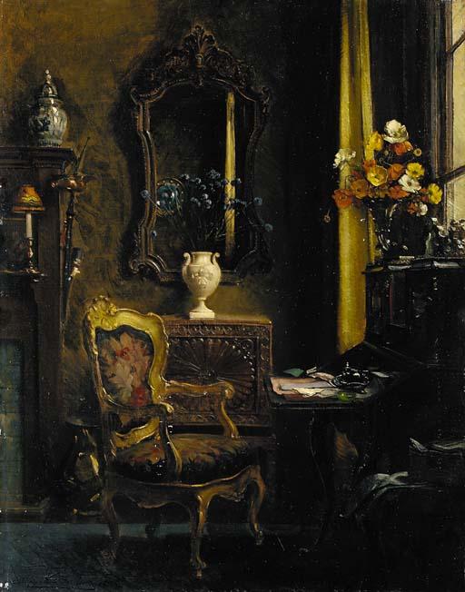 Albert Chevallier Tayler, R.A. - Interior with a writing desk