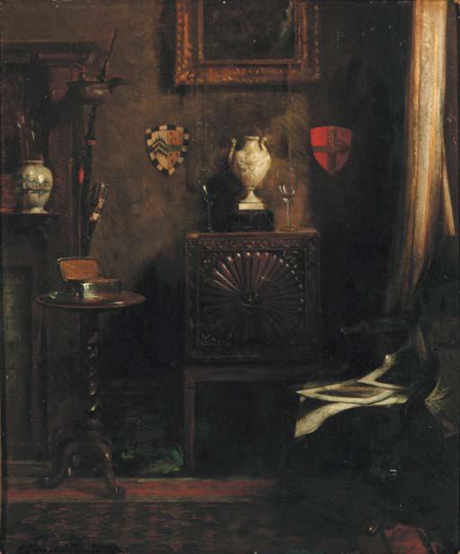 Albert Chevallier Tayler - Interior with heraldic Crests