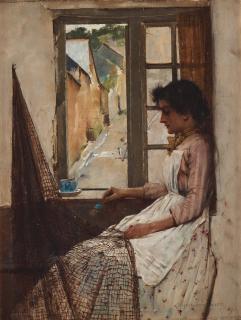 Albert Chevallier Tayler - Woman sitting by the window