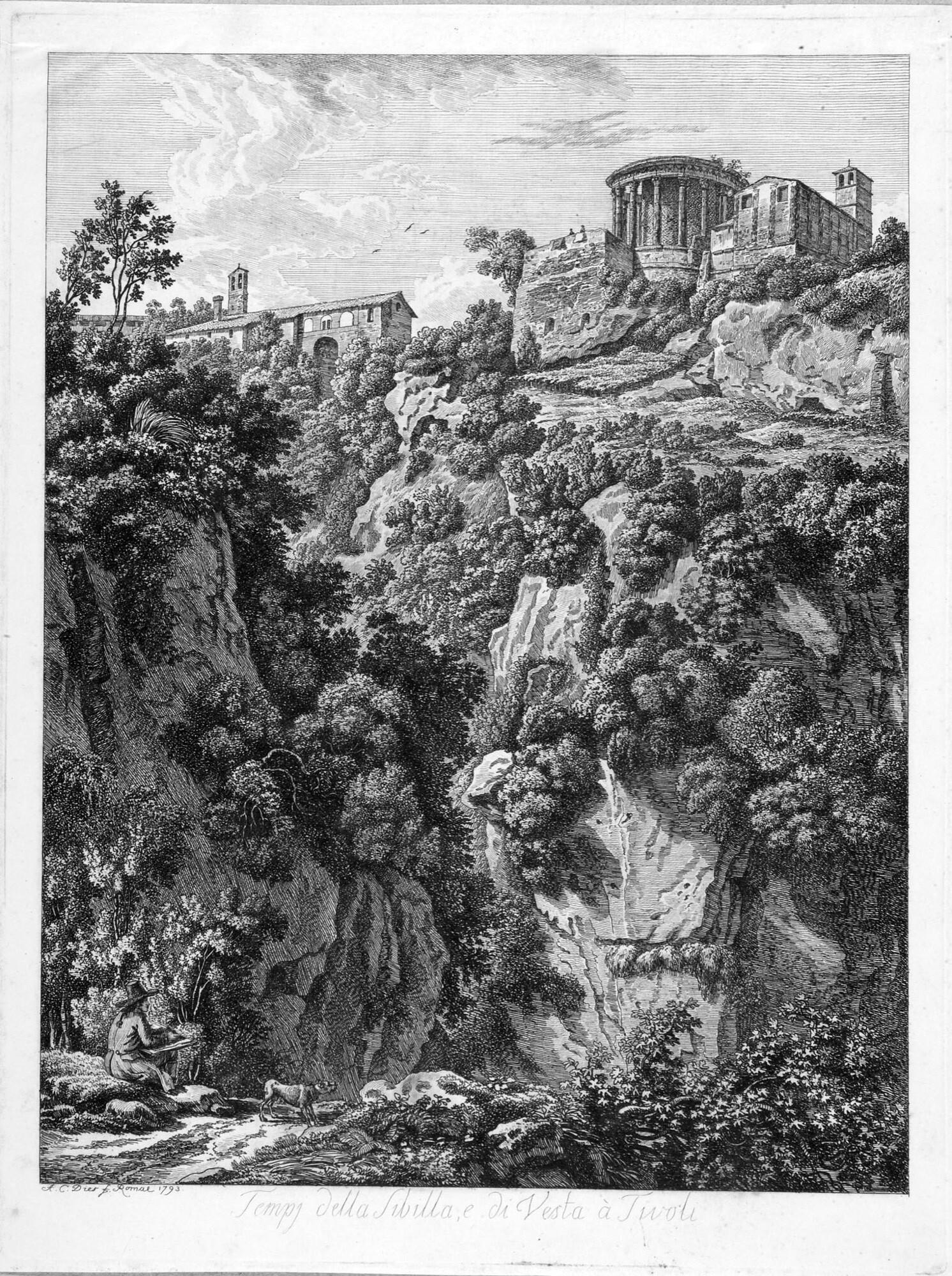 Albert Christoph Dies - 4 Bll. aus der Folge von 24 Bll.: Malerisch radierte Prospecte