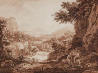 Albert Christoph Dies - Südliche Landschaft mit Satyr und einer Schäferin