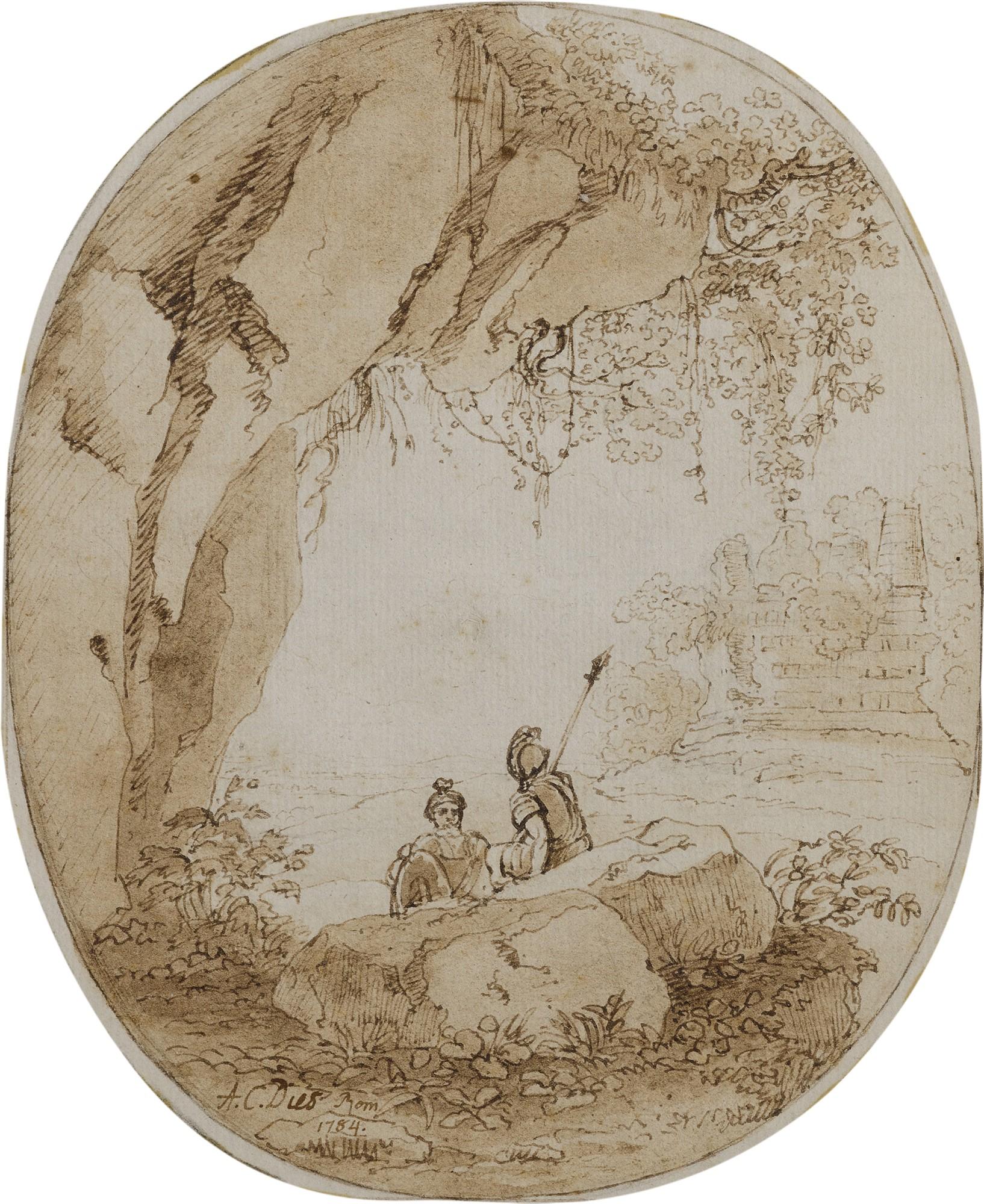 Albert Christophe Dies - Two soldiers resting in a rocky landscape