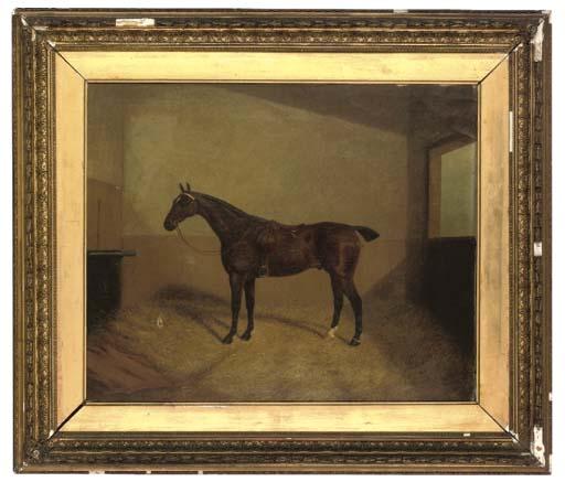 Albert Clark - A Bay Hunter In A Stable