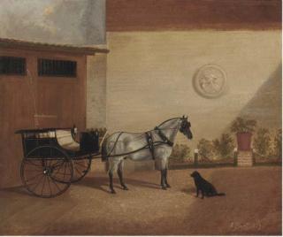 Albert Clark - A carriage horse with a gig