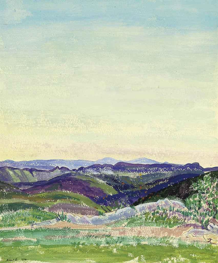 Albert Daniel Rutherston, R.W.S. - View from the Plateau Napoleon, Grasse, France