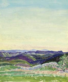 Albert Daniel Rutherston, R.W.S. - View from the Plateau Napoleon, Grasse, France