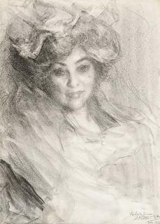 Albert De Belleroche - Portrait of Mrs. Millbank