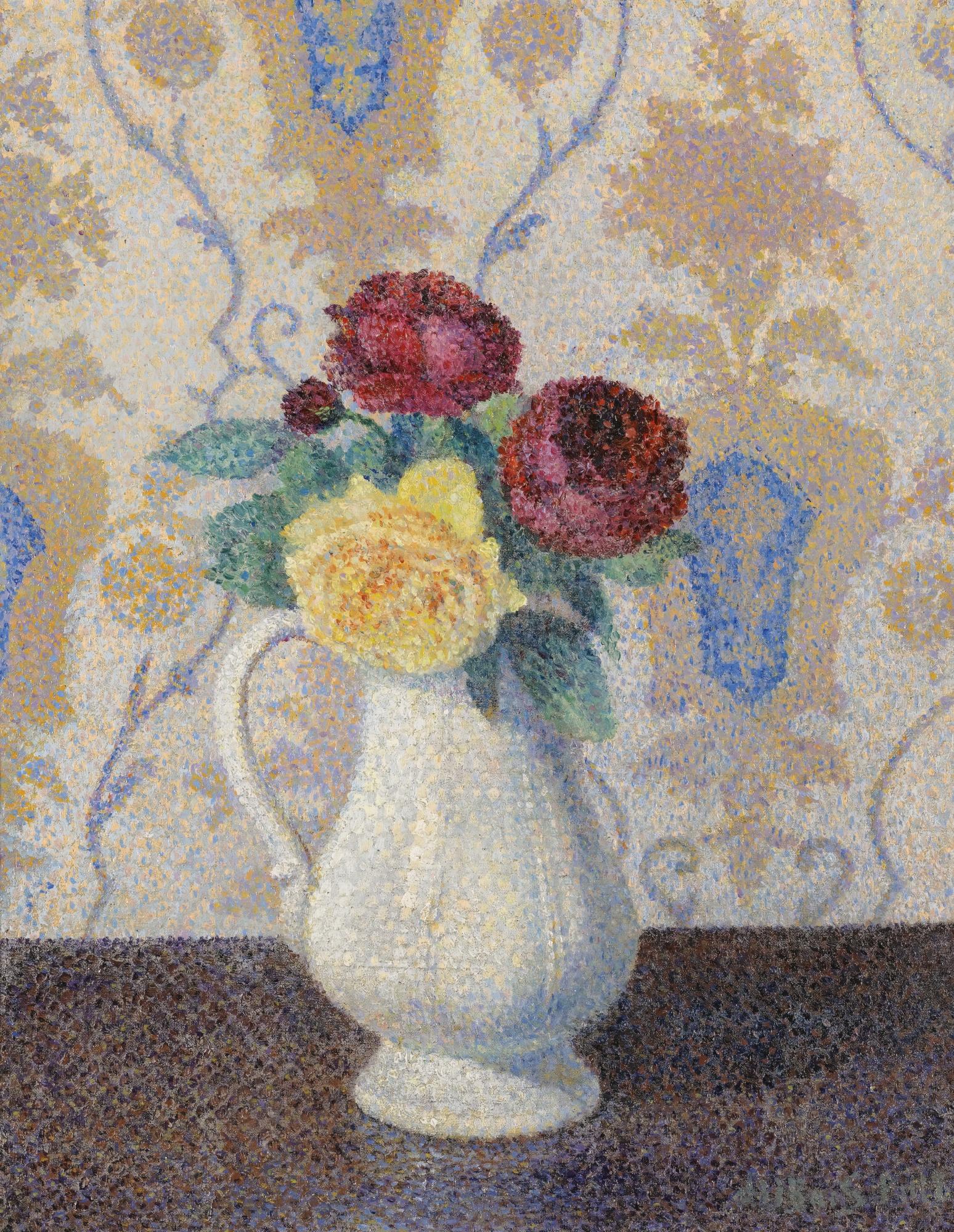 Albert Dubois-Pillet - Bouquet De Fleurs Dans Un Vase 