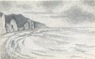 Albert Dubois-Pillet - Etude pour \'Falaise à Yport\'