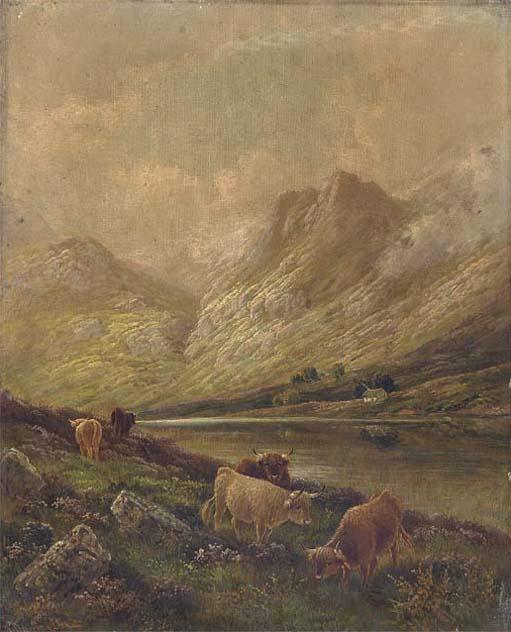 Albert Dunington - Highland cattle, Perthshire; and Highland cattle by Loch Eck