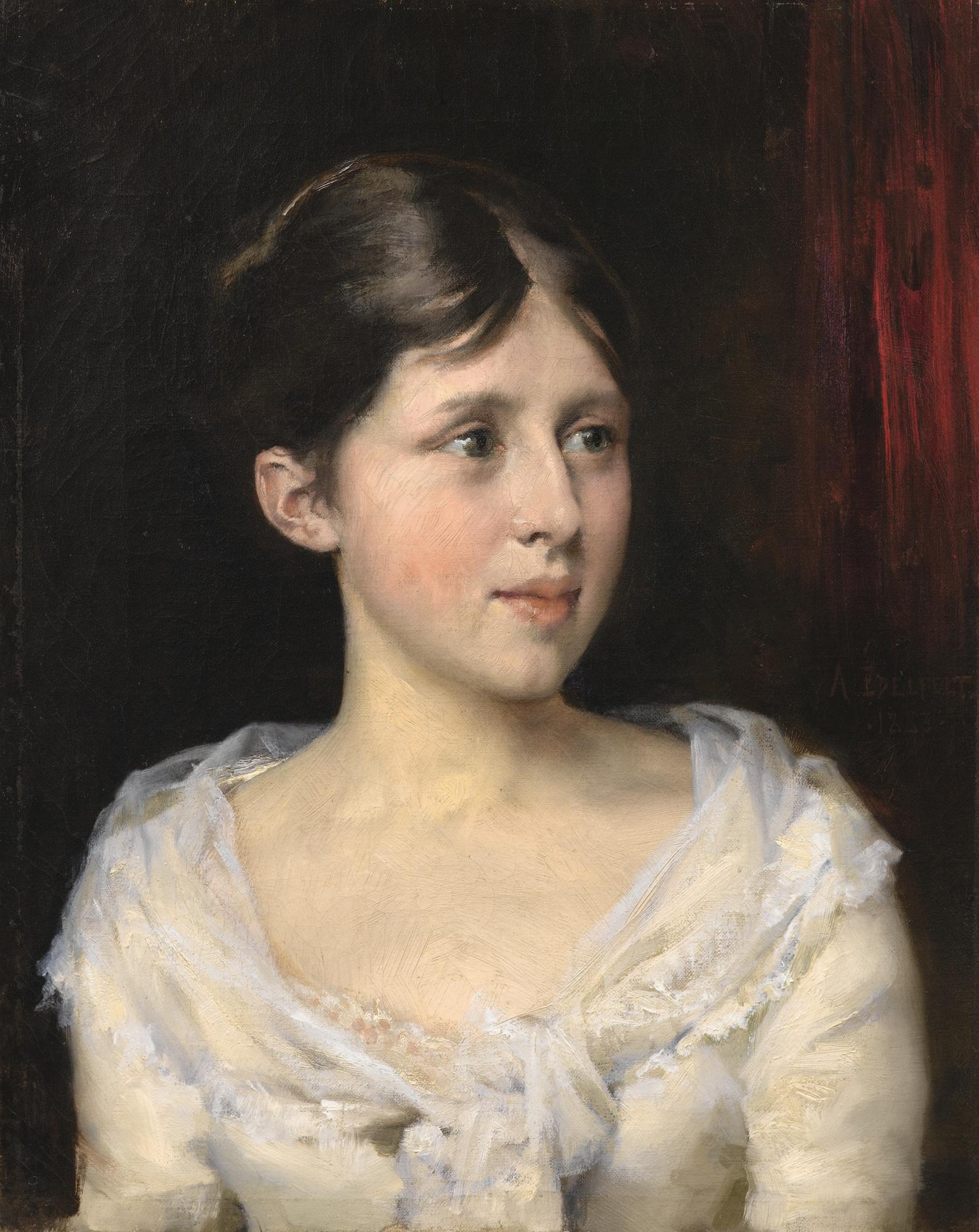 Albert Edelfelt - Finnish girl In A White Dress