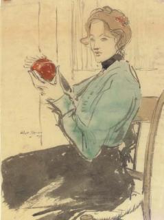 Albert Edward Sterner - Woman In A Green Blouse