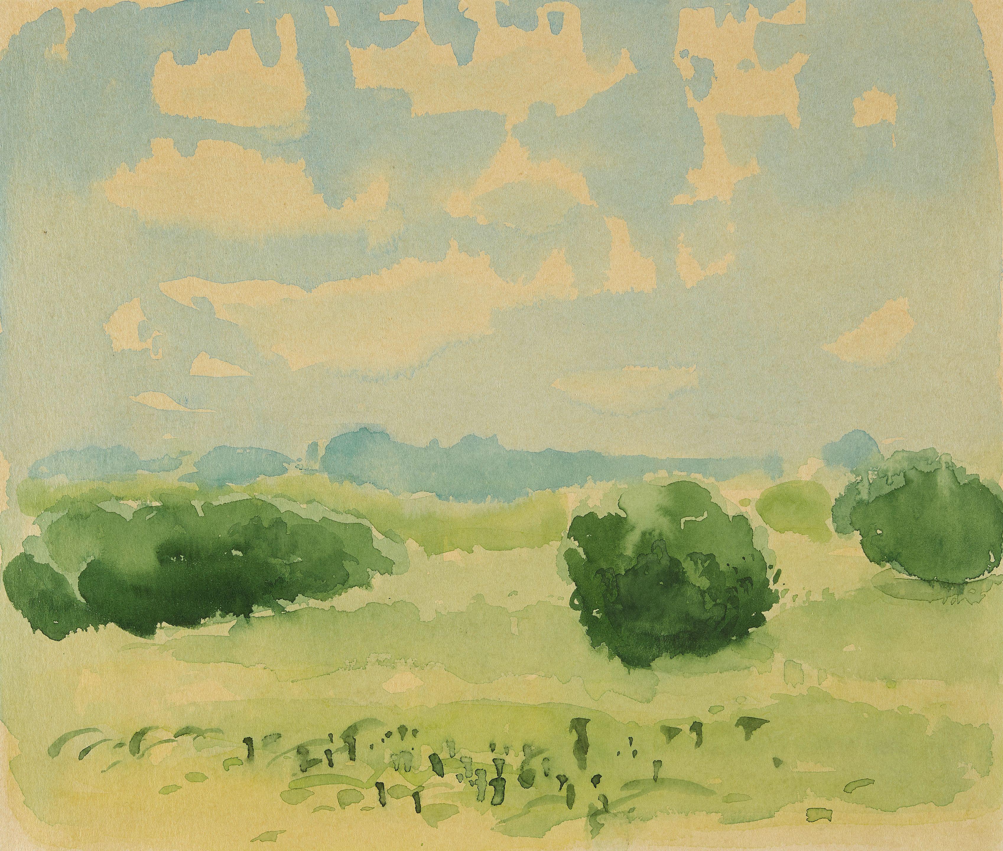 Albert Edward York - Landscape with Clouds and Bushes