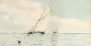 Albert Ernest Markes - Racing cutters on opposite tacks