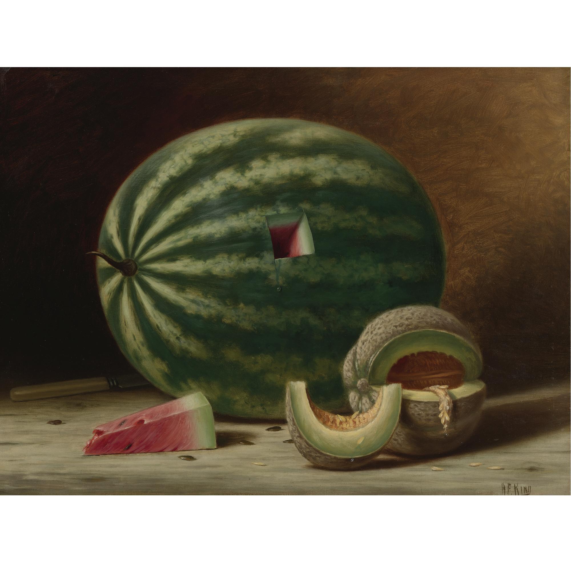 Albert F. King - Still Life With Watermelon And Cantaloupe