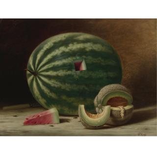 Albert F. King - Still Life With Watermelon And Cantaloupe