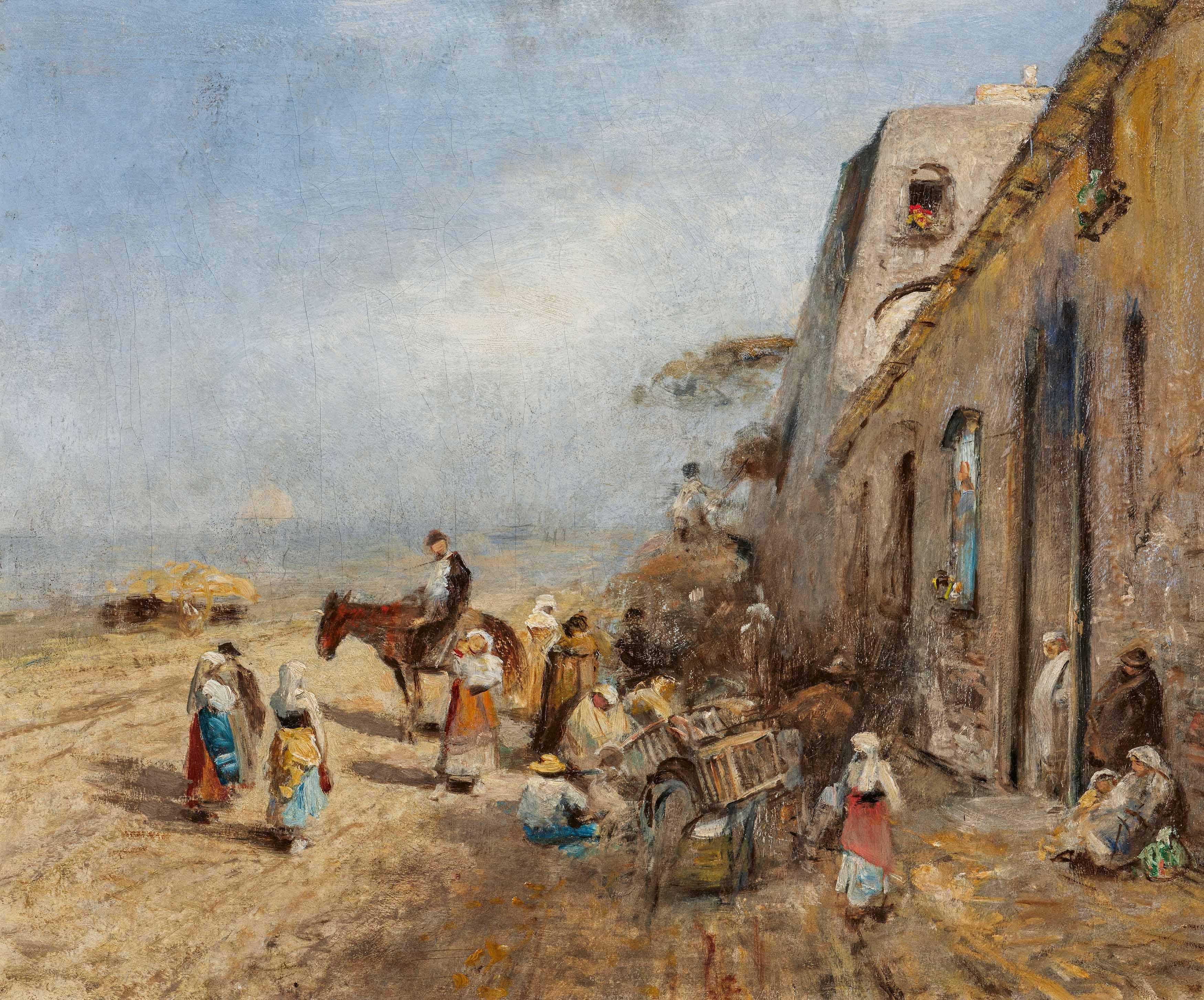 Albert Flamm - Fischersleute an der Küste.