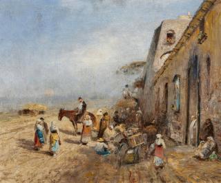 Albert Flamm - Fischersleute an der Küste.